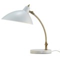 Homeroots White Metal Desk Lamp10.5 x 15-18.5 x 15-18 in. 372529